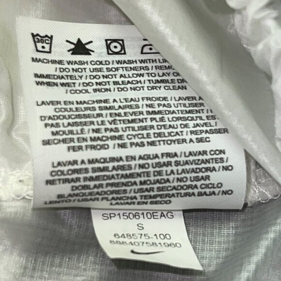 Nike Women's Transparent White Hooded Packable Training Jacket Mid Length Small - Picture 9 of 10